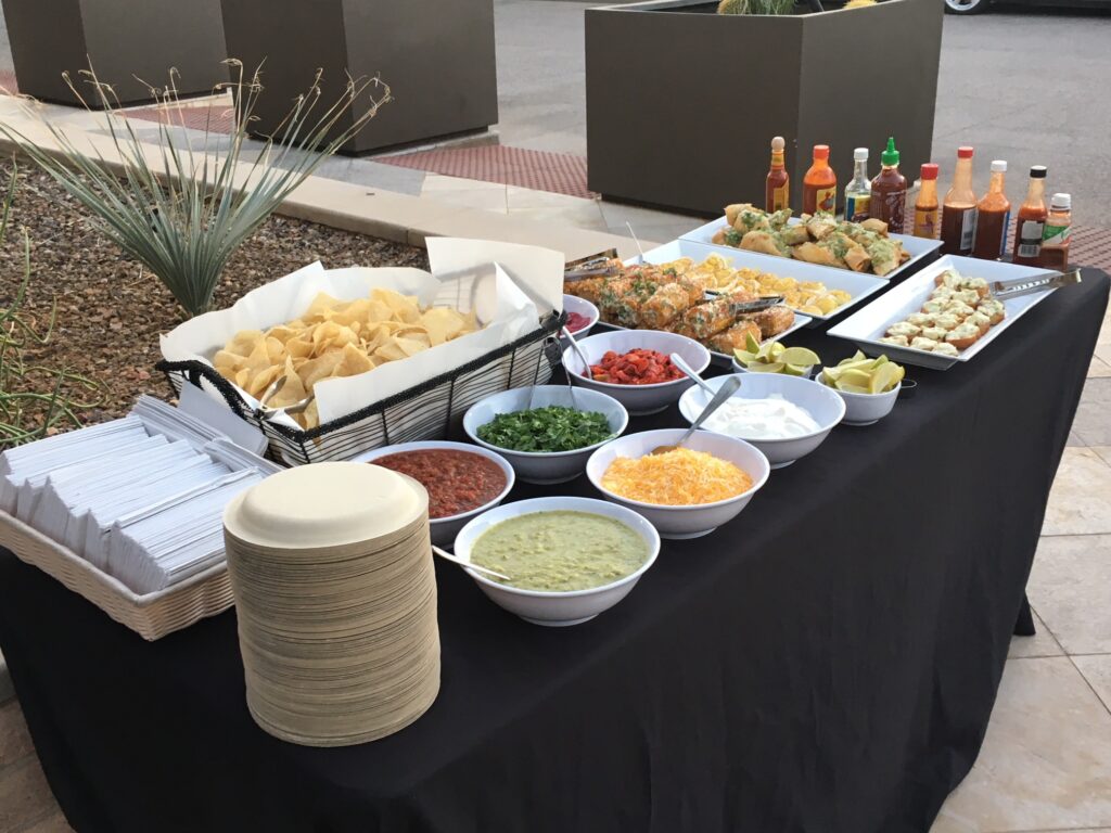 The setup of our taco truck catering in Phoenix
