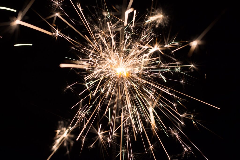 A lit sparkler