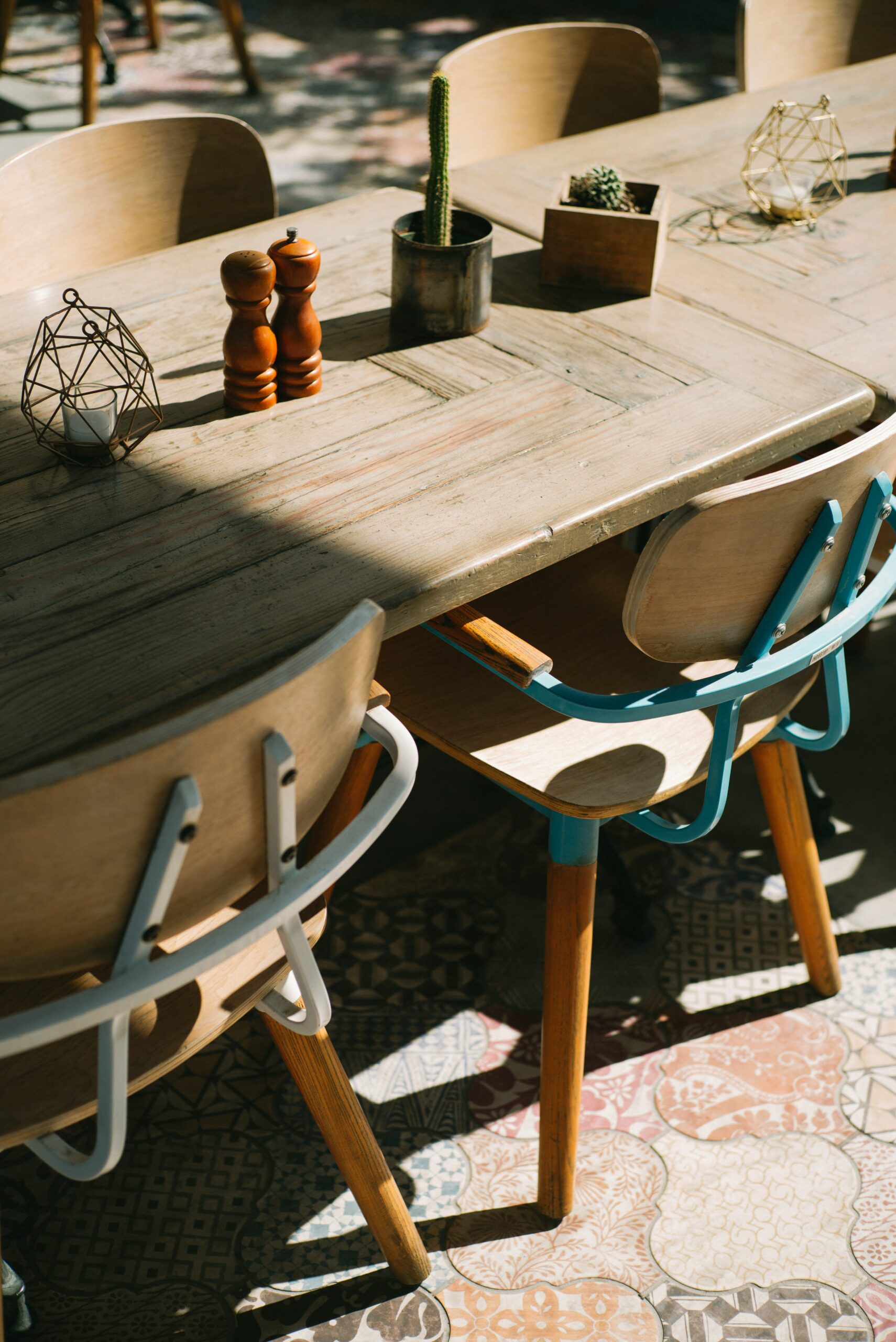 dinning table with cactus