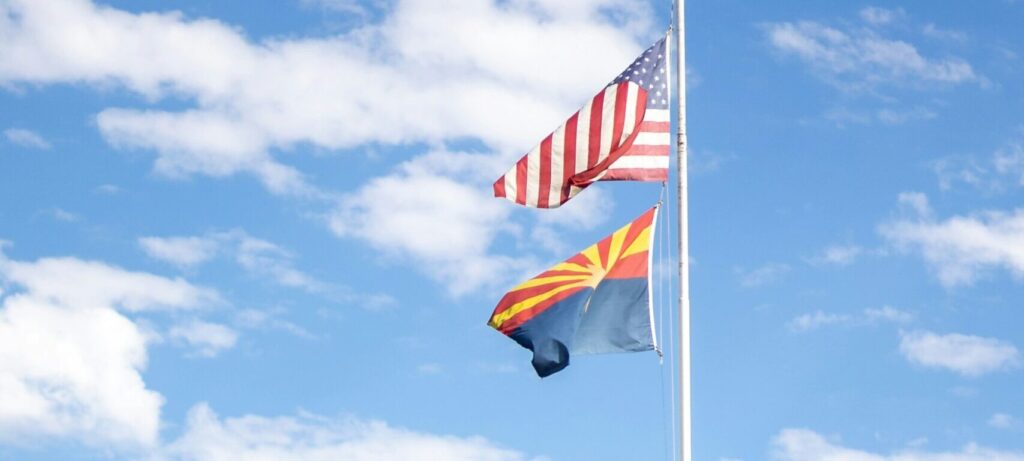 arizona and american flags