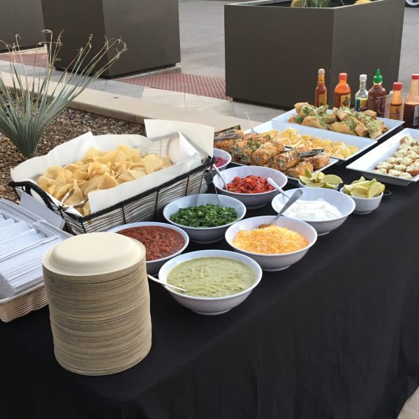 The setup of our taco truck catering in Phoenix